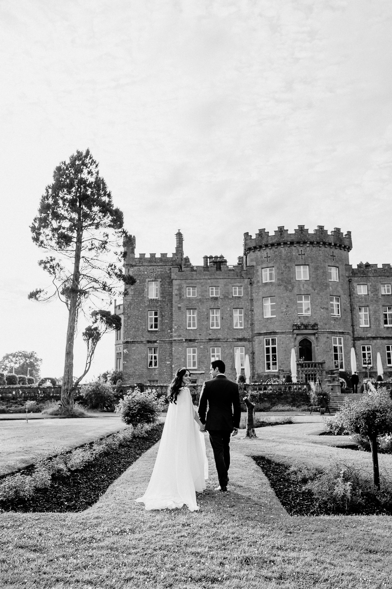 Markree Castle at sunset during Shannon and Michael’s wedding