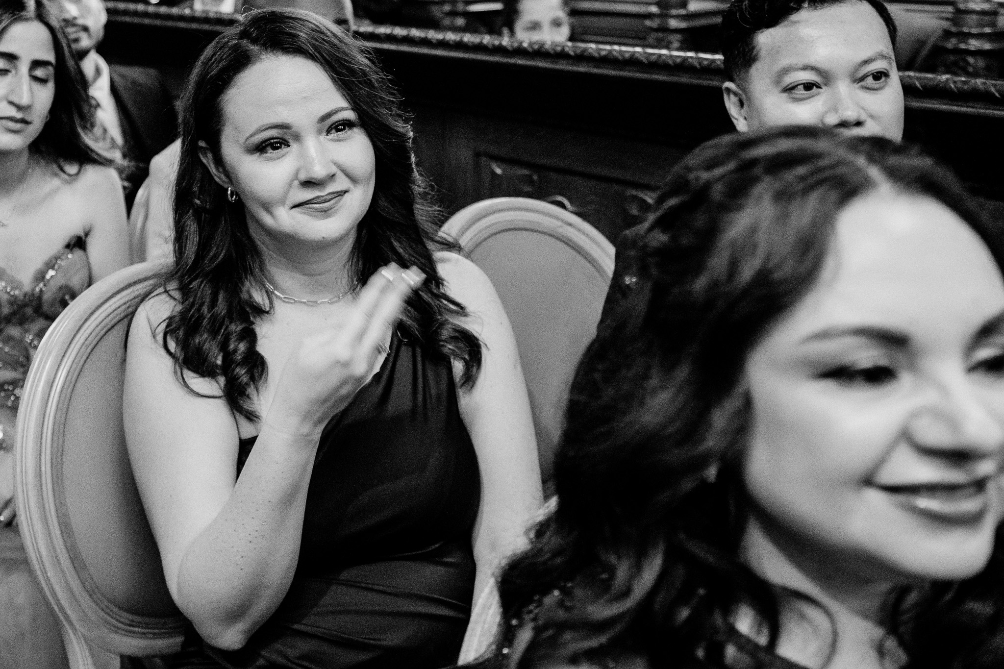 Wedding guest during the chapel ceremony at Markree Castle