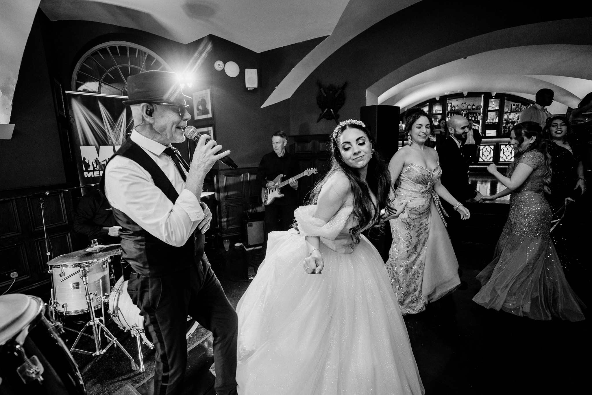 Wedding dance floor filled with guests at Markree Castle