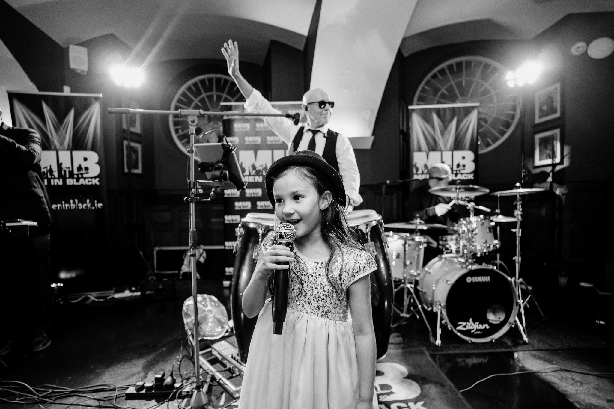 Wedding guests dancing and celebrating together at Markree Castle