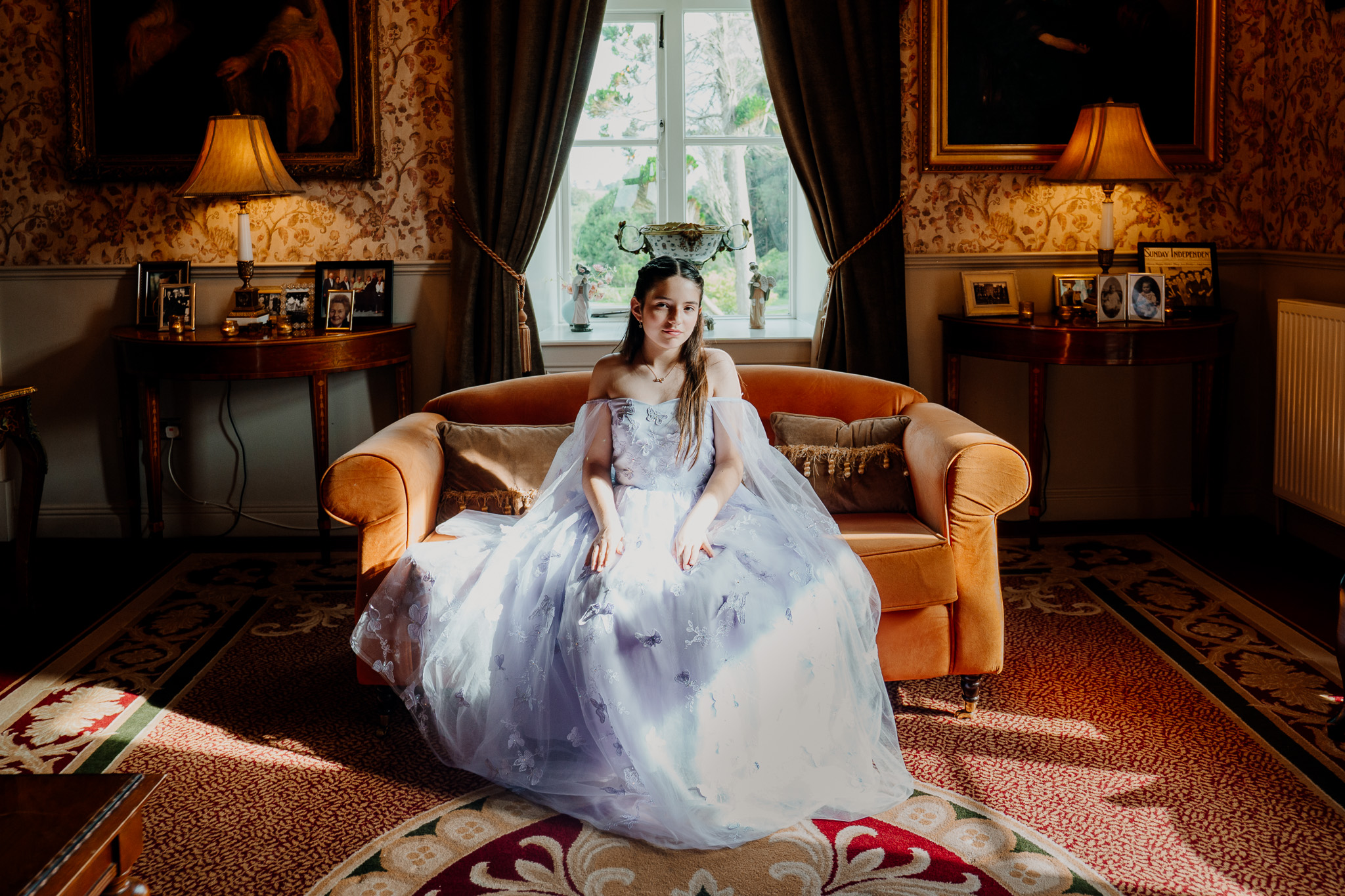Young wedding guest portrait at Markree Castle
