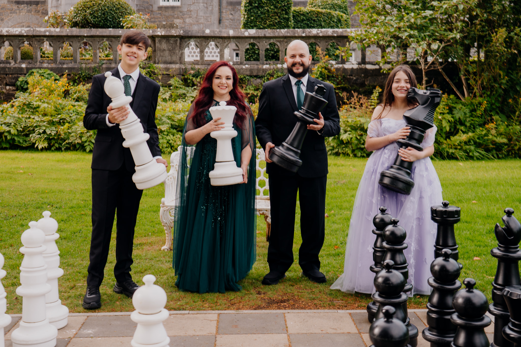 Wedding guests chatting during the drinks reception at Markree Castle