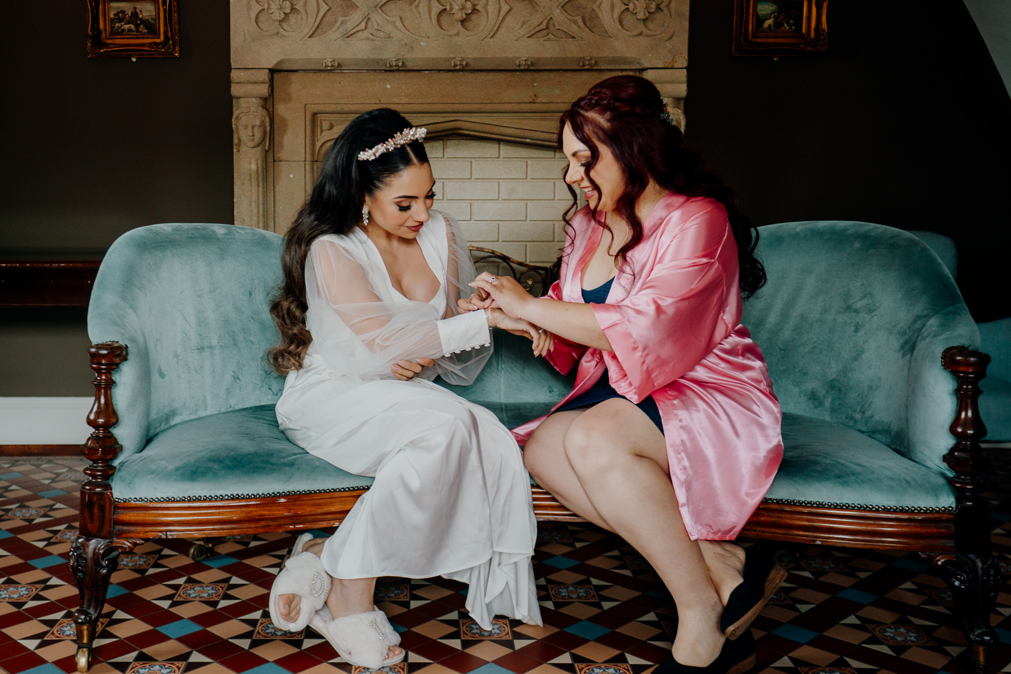 Bride preparing for her wedding day at Markree Castle