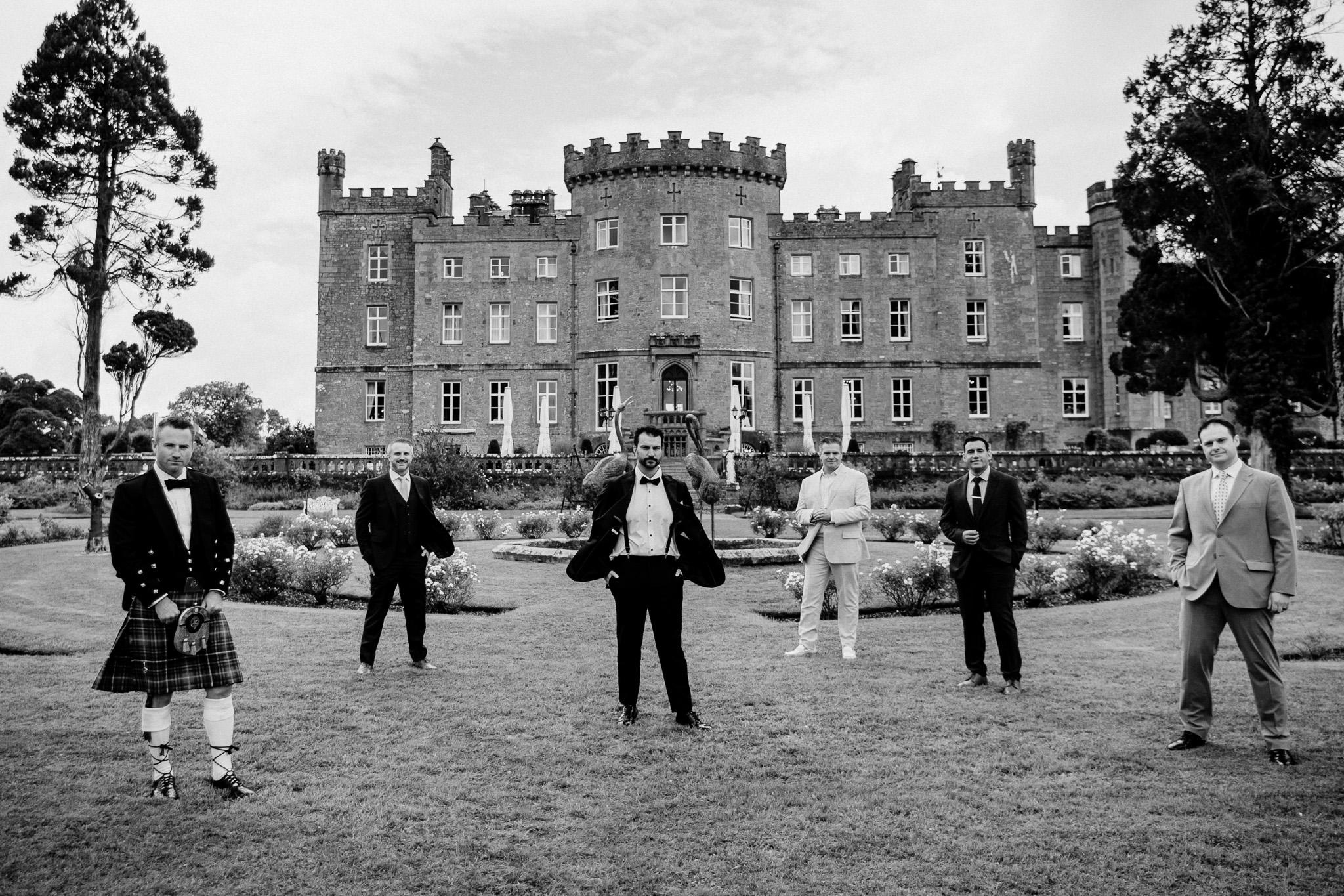 Markree Castle exterior on the morning of a wedding in County Sligo
