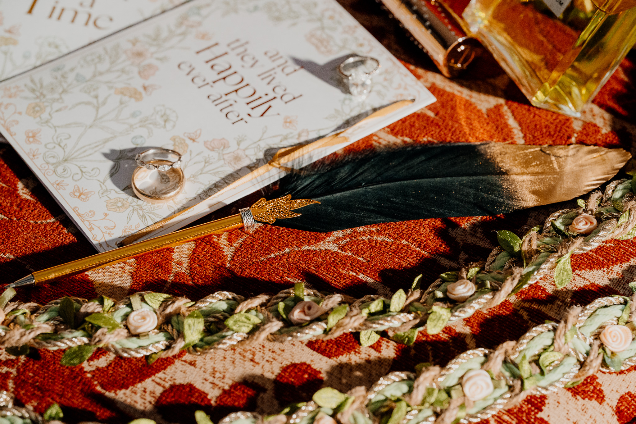 Fantasy themed wedding details photographed during preparations at Markree Castle