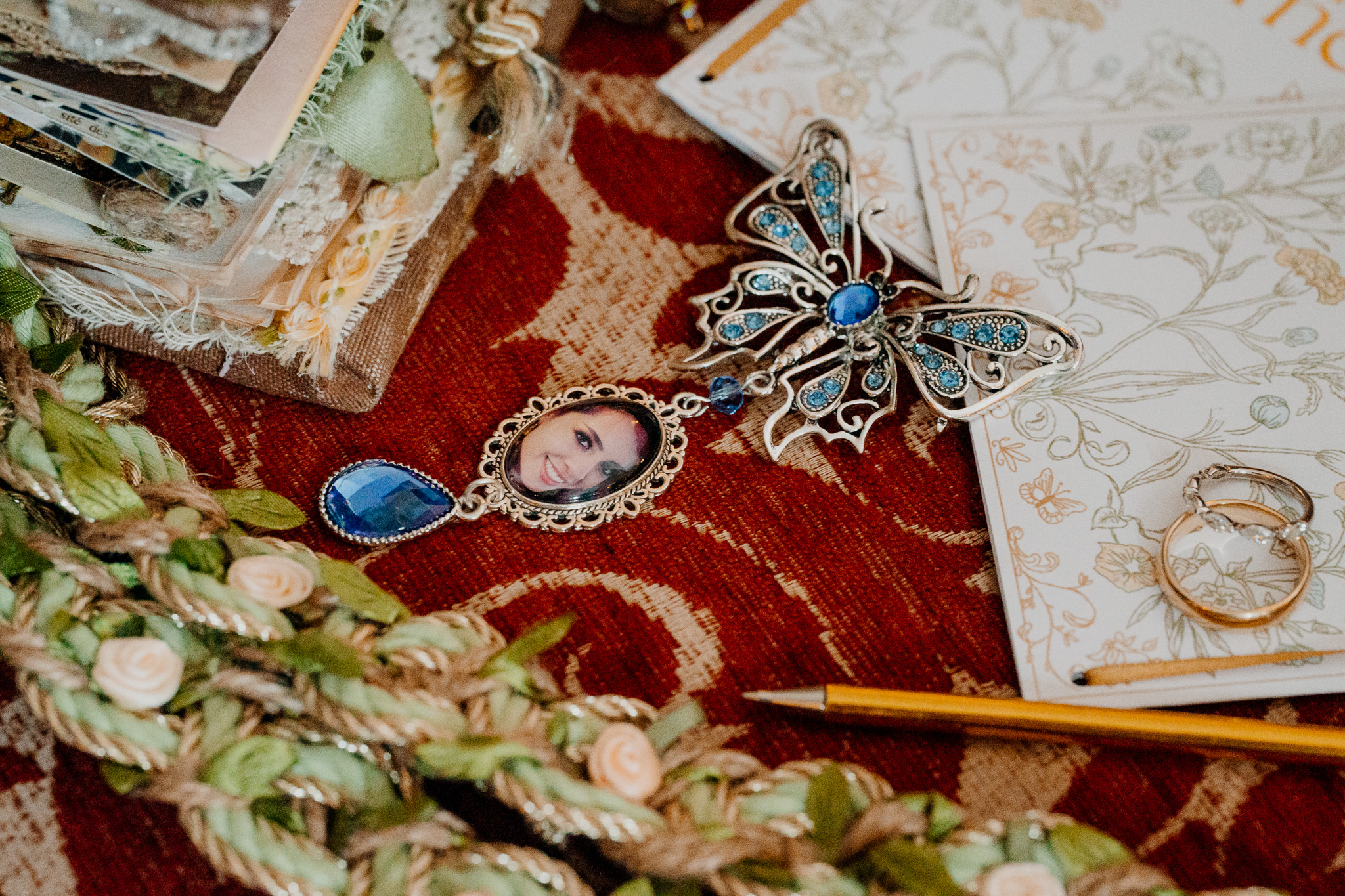 Bridal jewellery and wedding details photographed at Markree Castle
