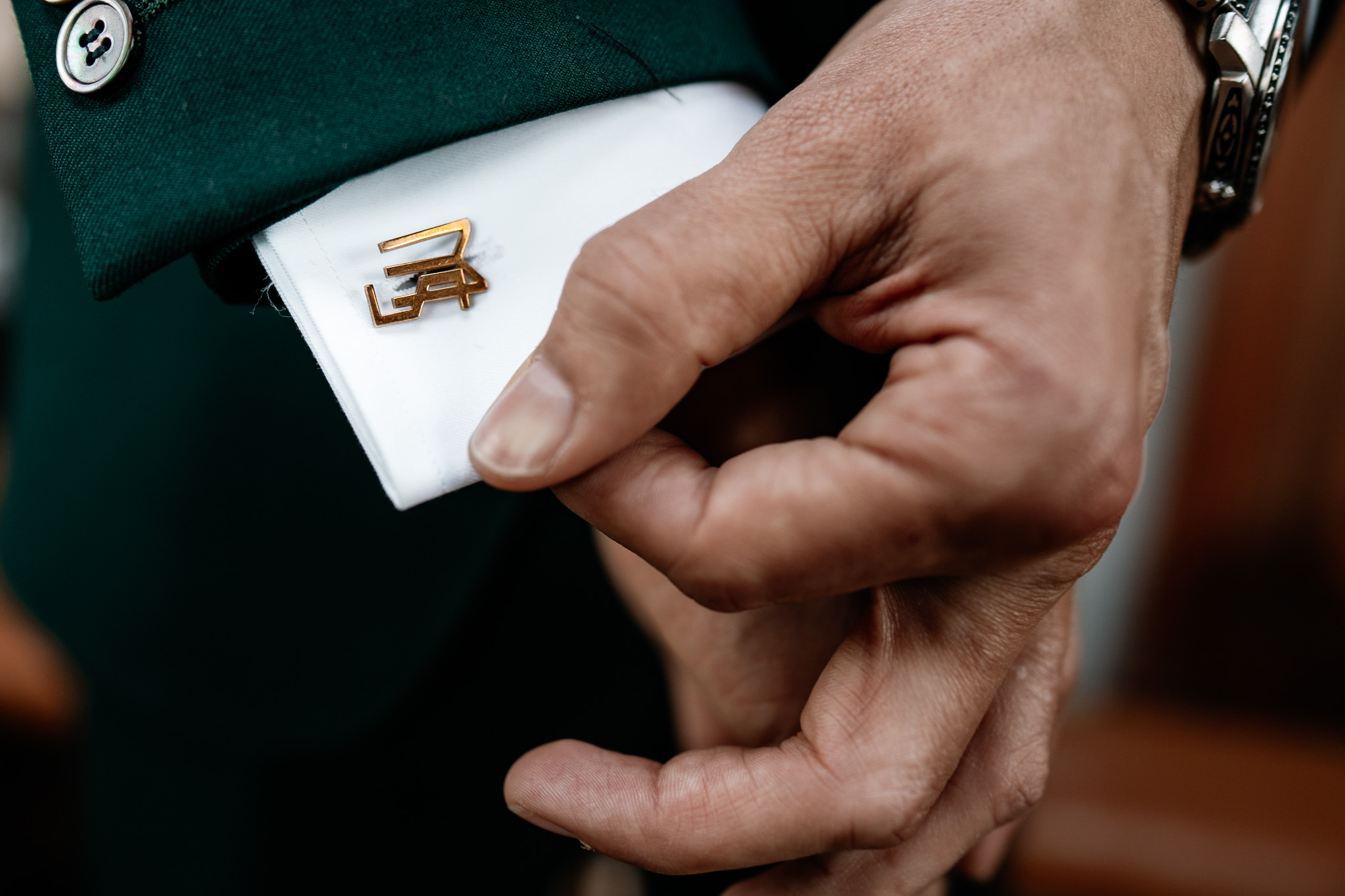 Groom getting ready on his wedding morning at Markree Castle