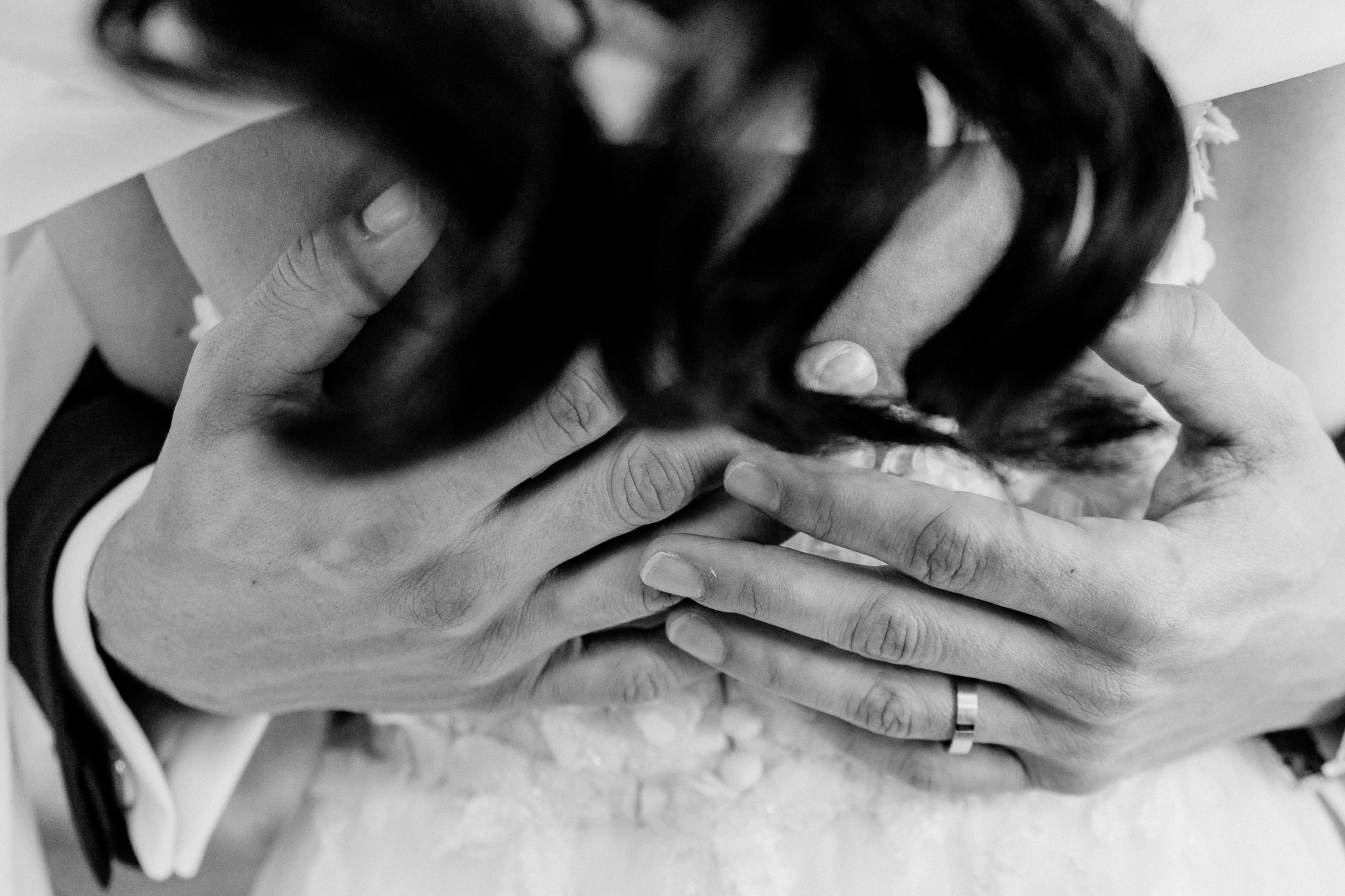 Bride and groom holding hands during their Markree Castle wedding