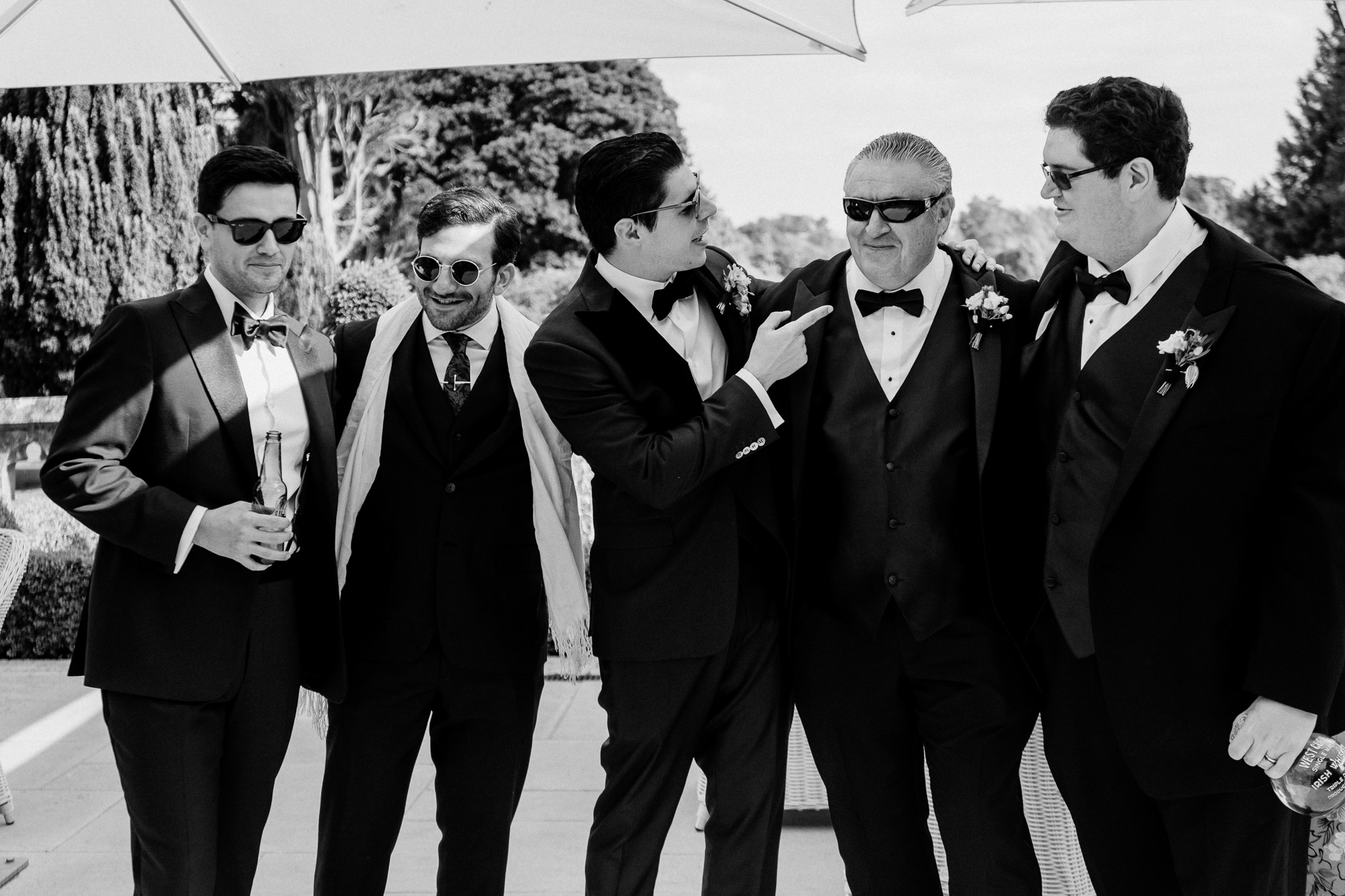 Candid wedding guests during an outdoor reception at Markree Castle