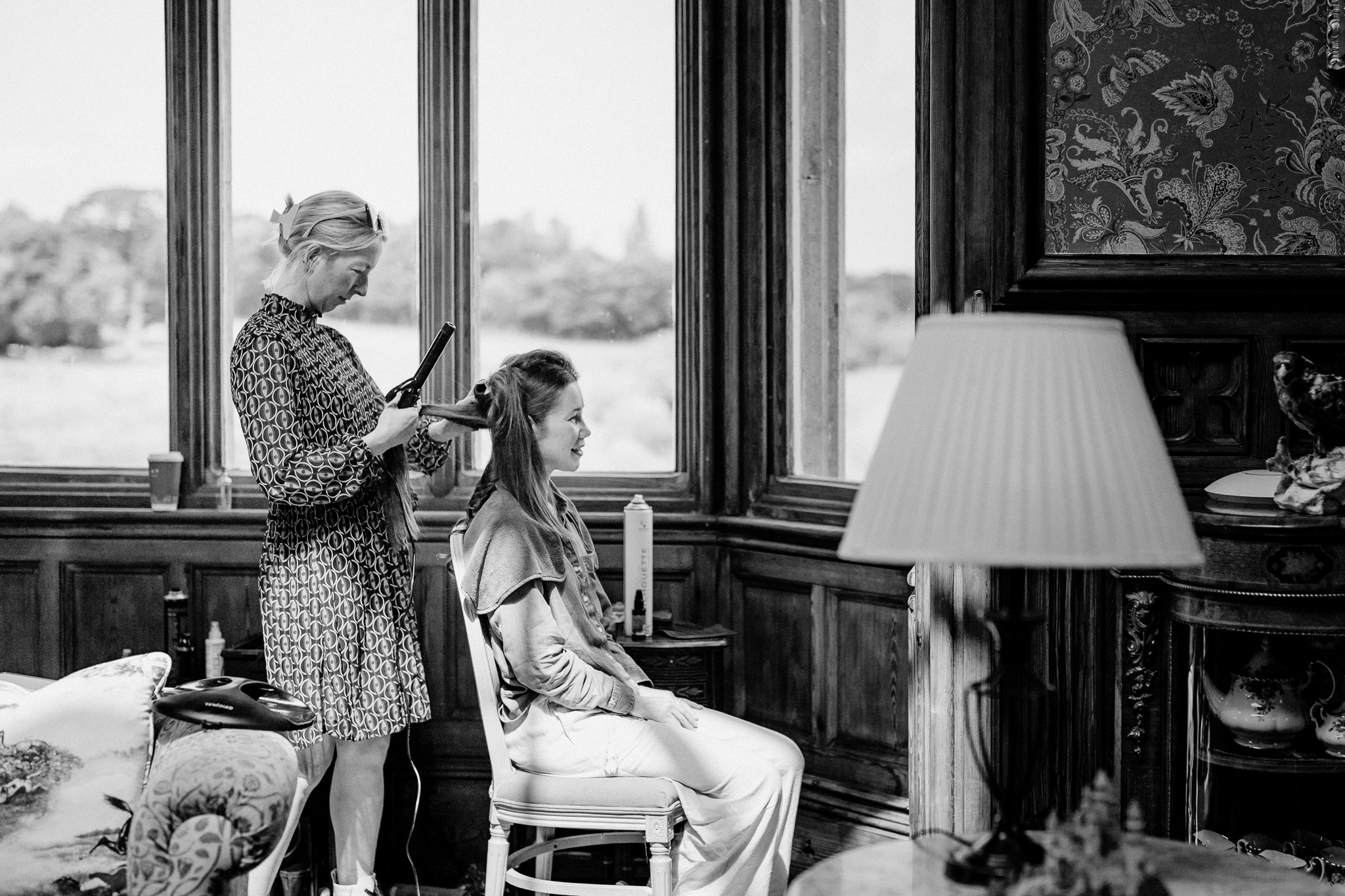 Wedding preparations in the Billiard Room at Markree Castle