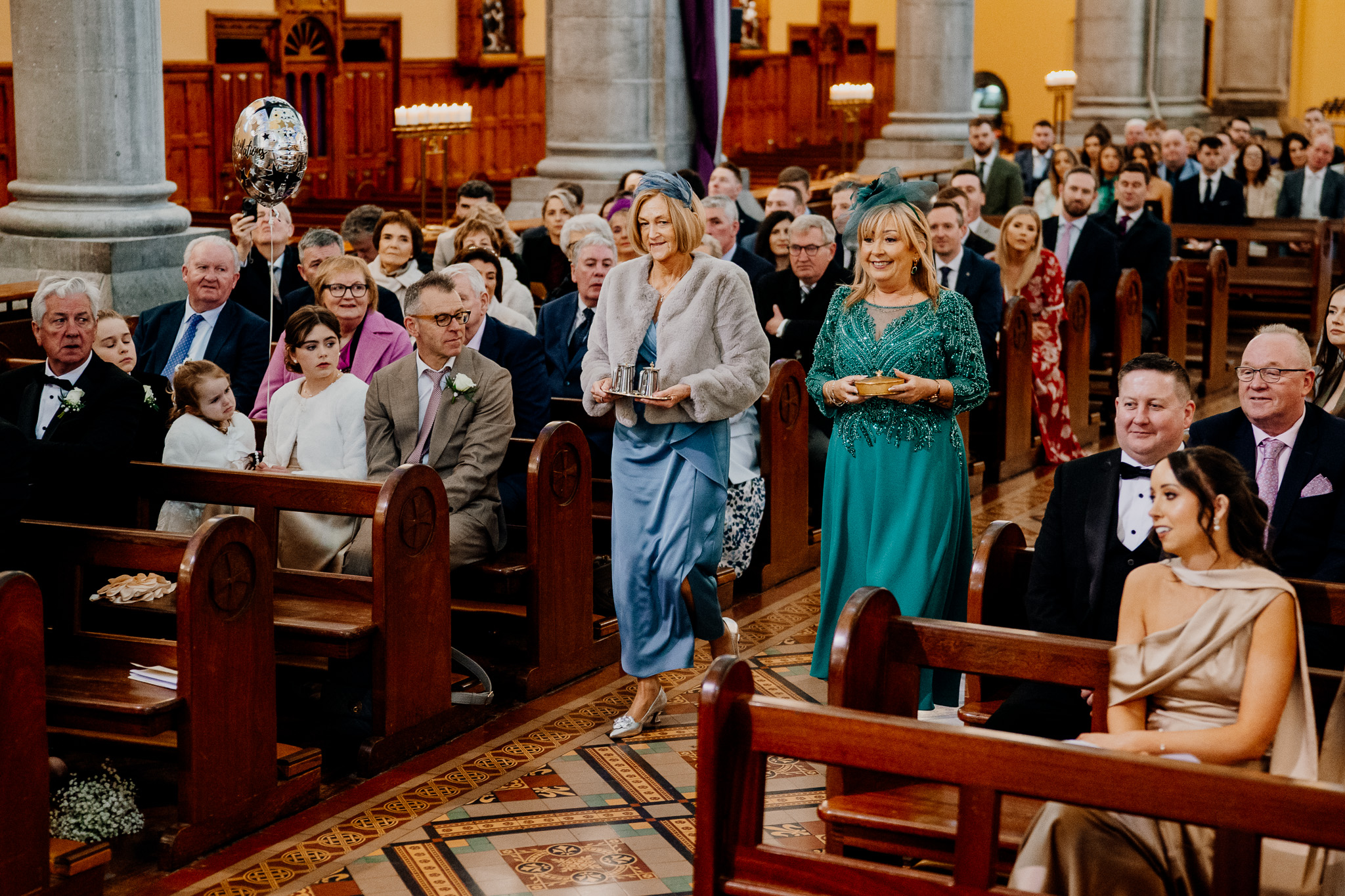 Family and wedding guests gathered for a ceremony in Sligo Cathedral