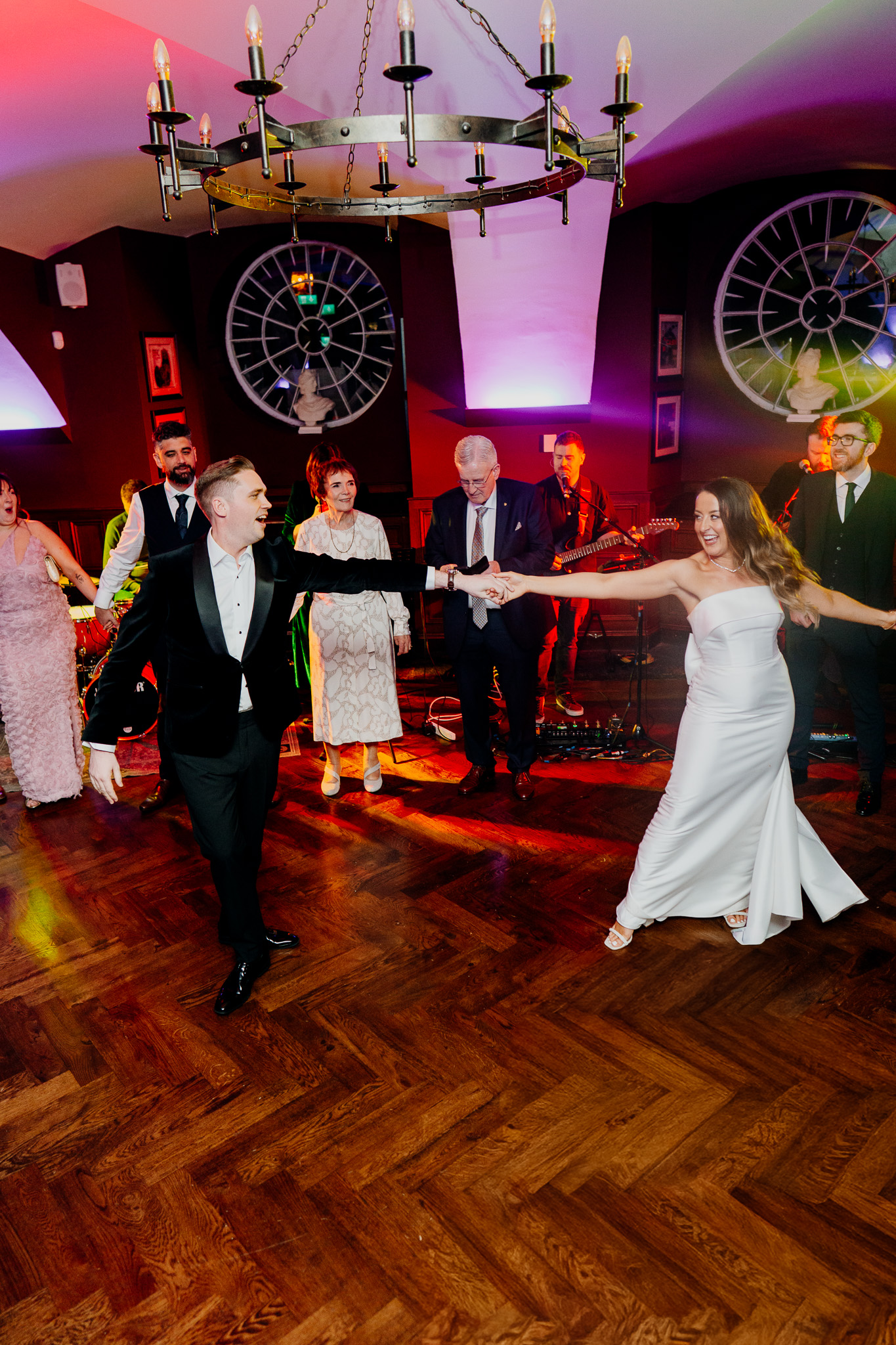 Bride and groom sharing their first dance at Markree Castle