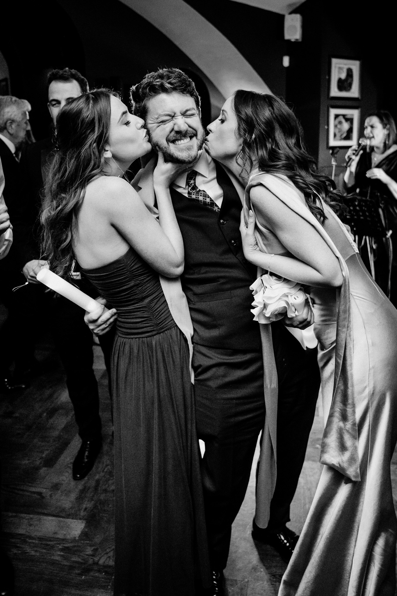 Wedding guests dancing on the dance floor at Markree Castle
