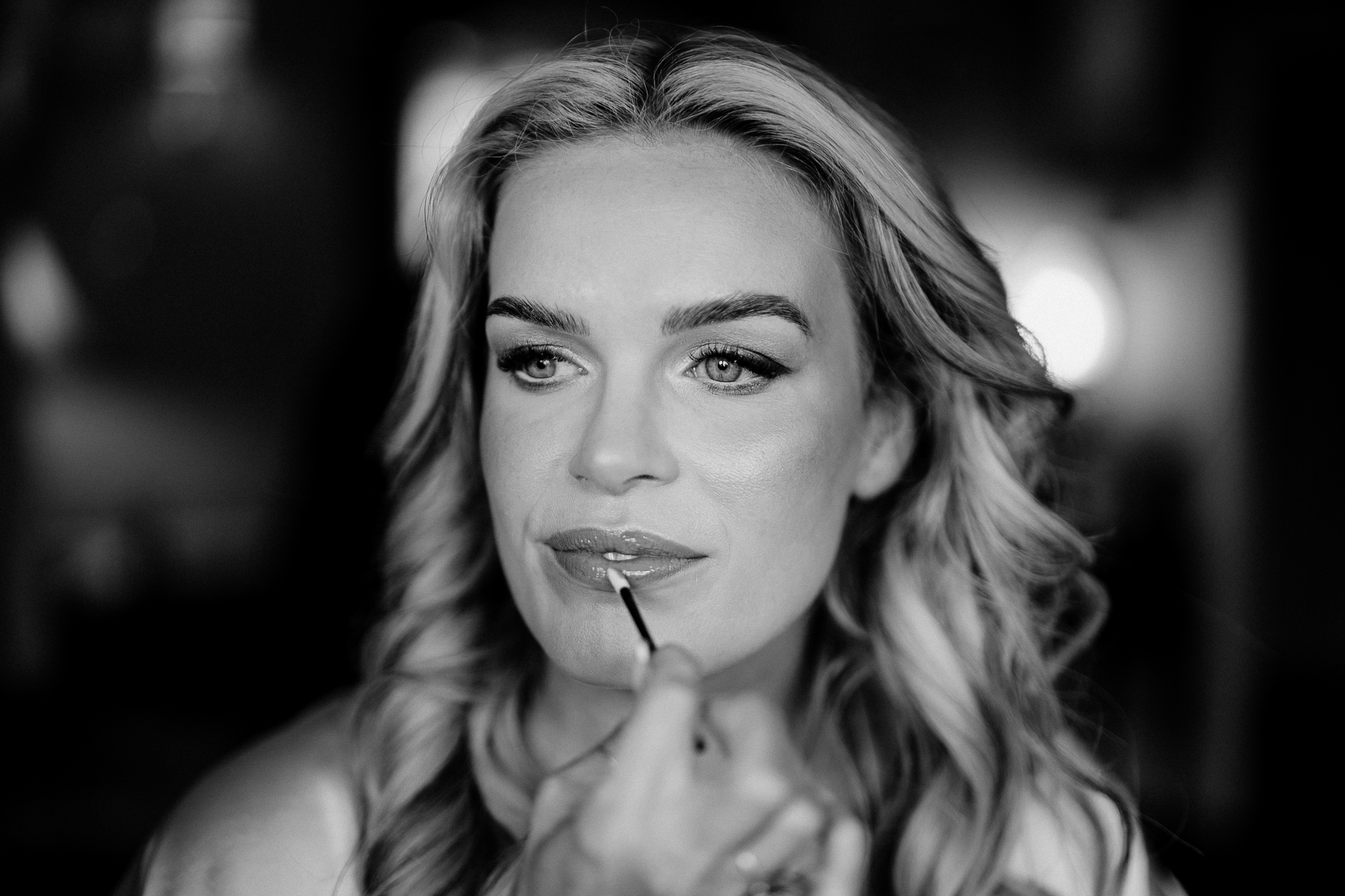 Bride Caoimhe during her morning wedding preparations at Markree Castle