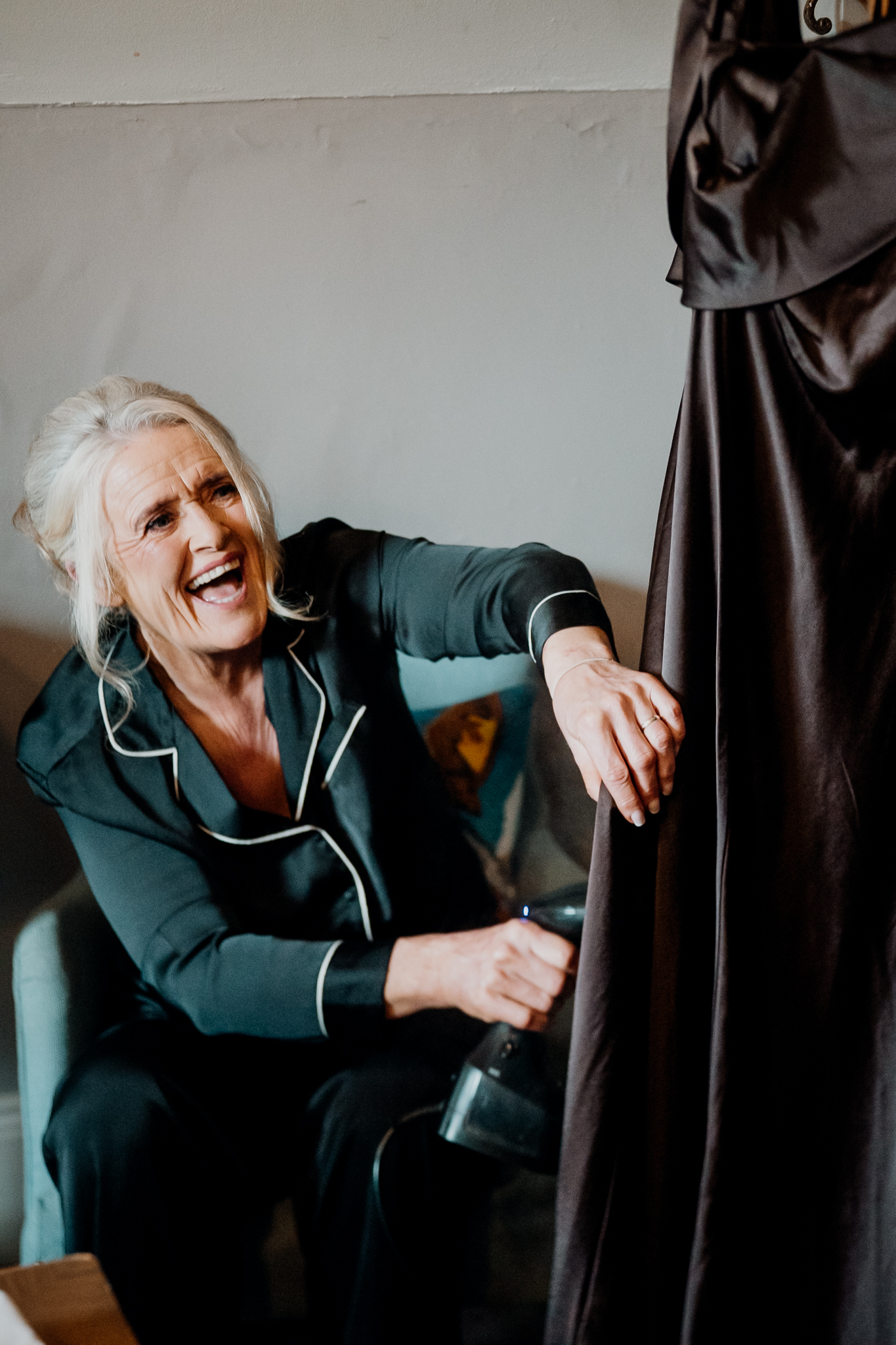 Mother of the bride during wedding morning preparations at Markree Castle