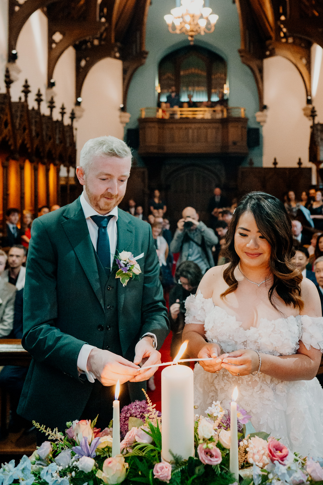 Bride during humanist wedding ceremony in Markree Castle Chapel