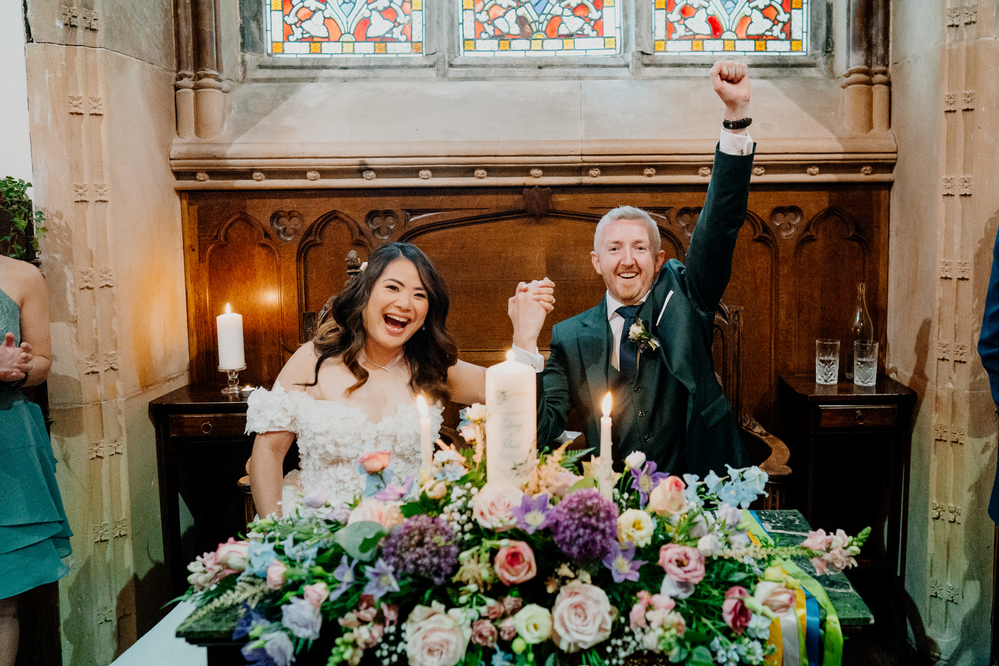 Emotional family moment during Markree Castle Chapel wedding