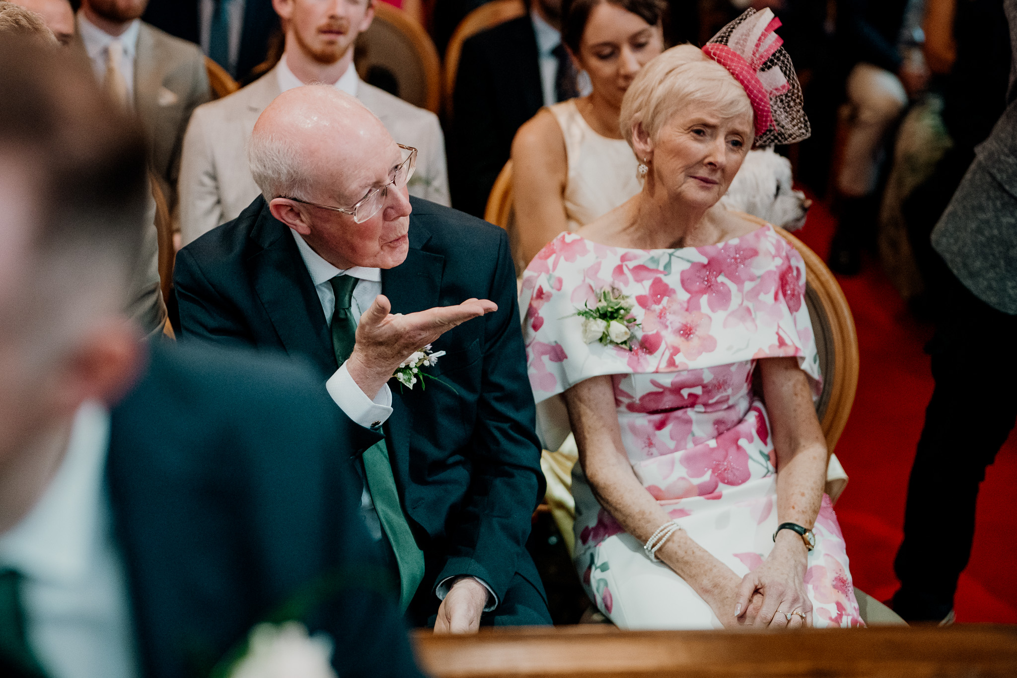 Bride and groom at the altar during Markree Castle Chapel wedding