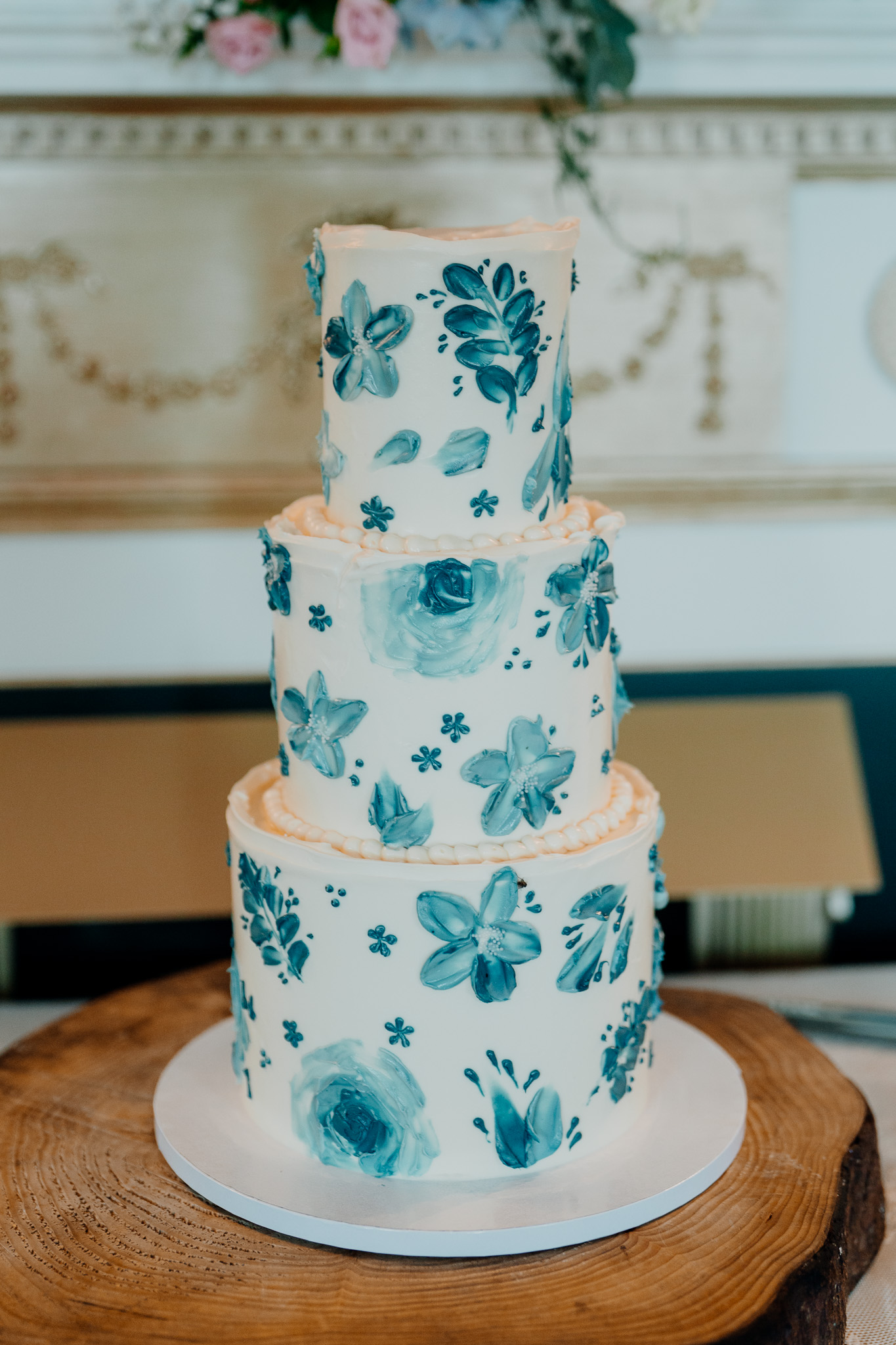 Wedding cake displayed at Markree Castle reception