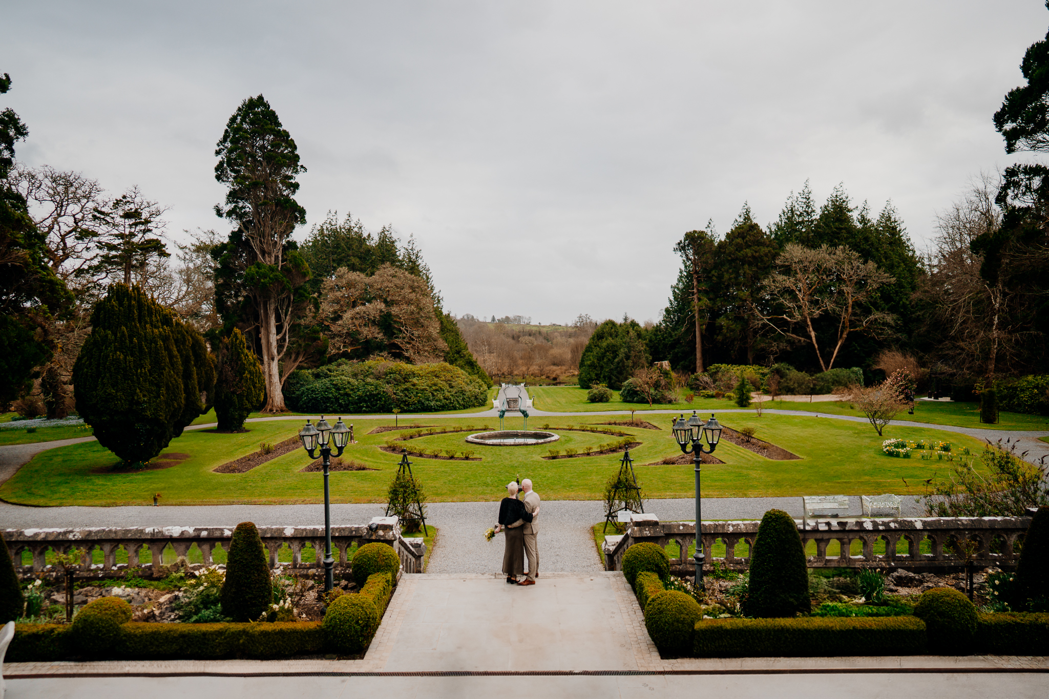 Formal gardens and landscaped grounds at Markree Castle wedding venue in Sligo Ireland