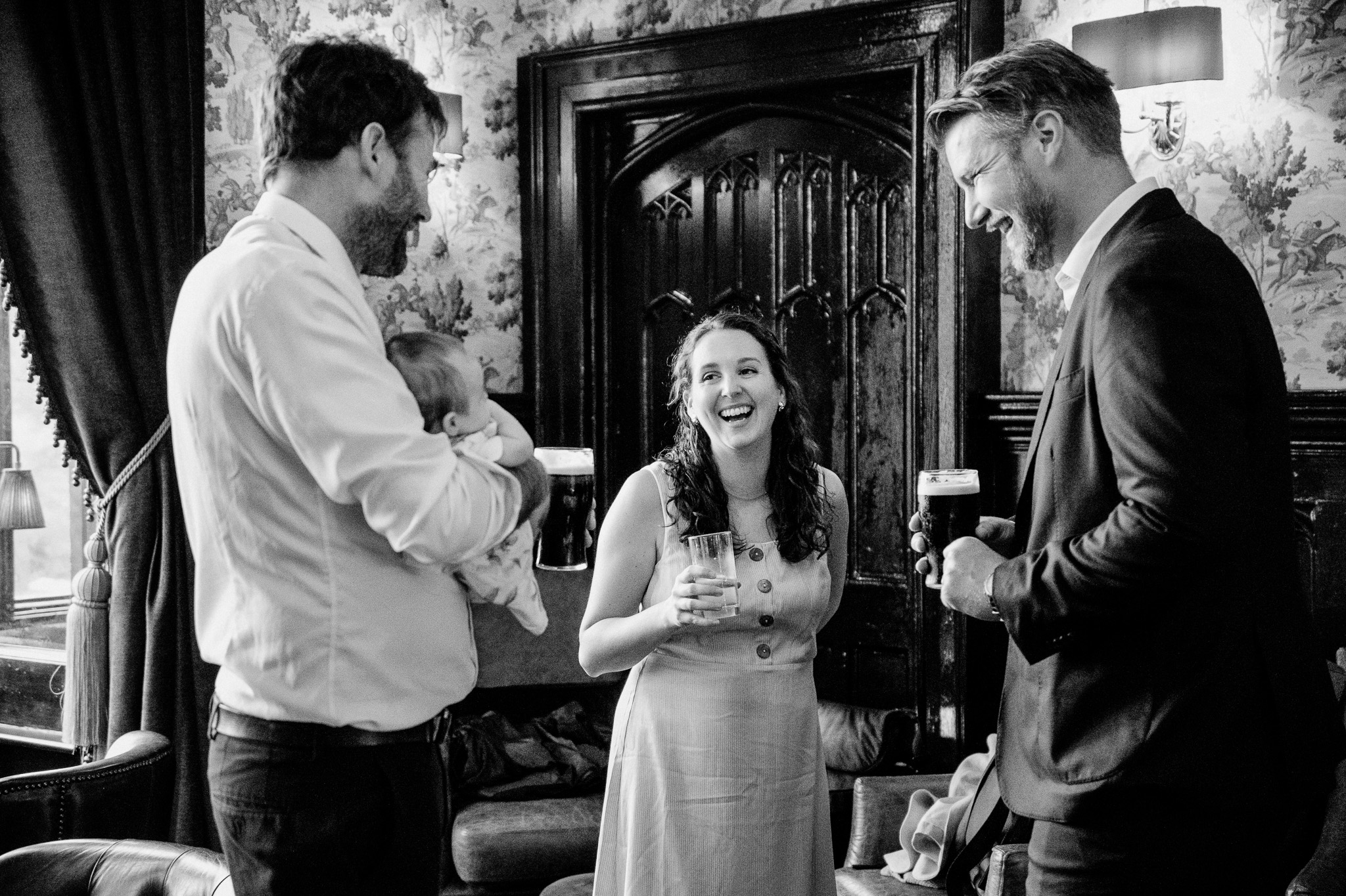 Candid wedding reception moment at Markree Castle