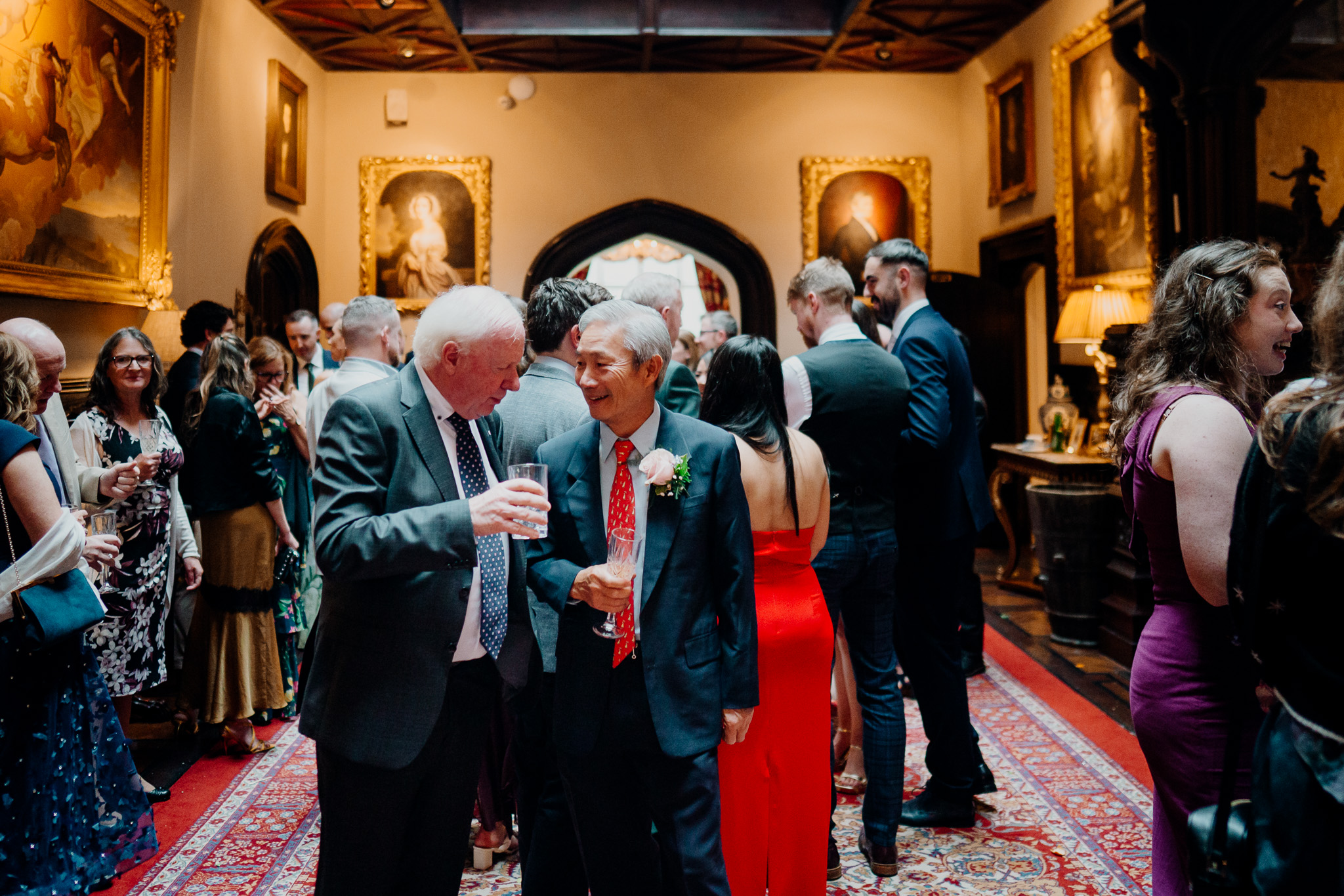 Wedding guests enjoying the reception at Markree Castle