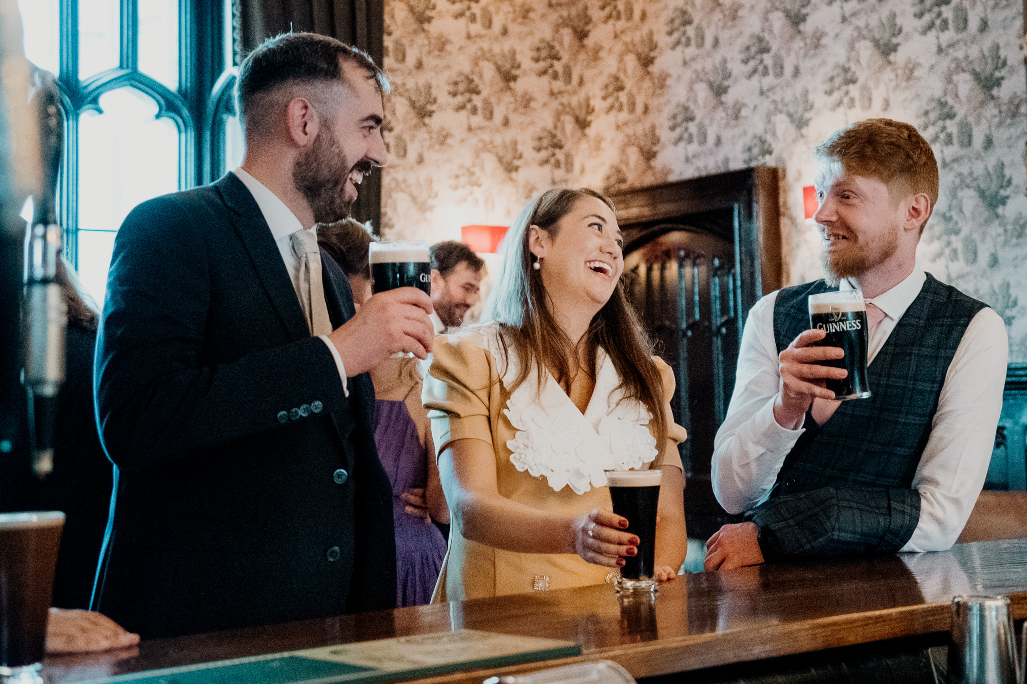 Candid guests during a Markree Castle wedding reception