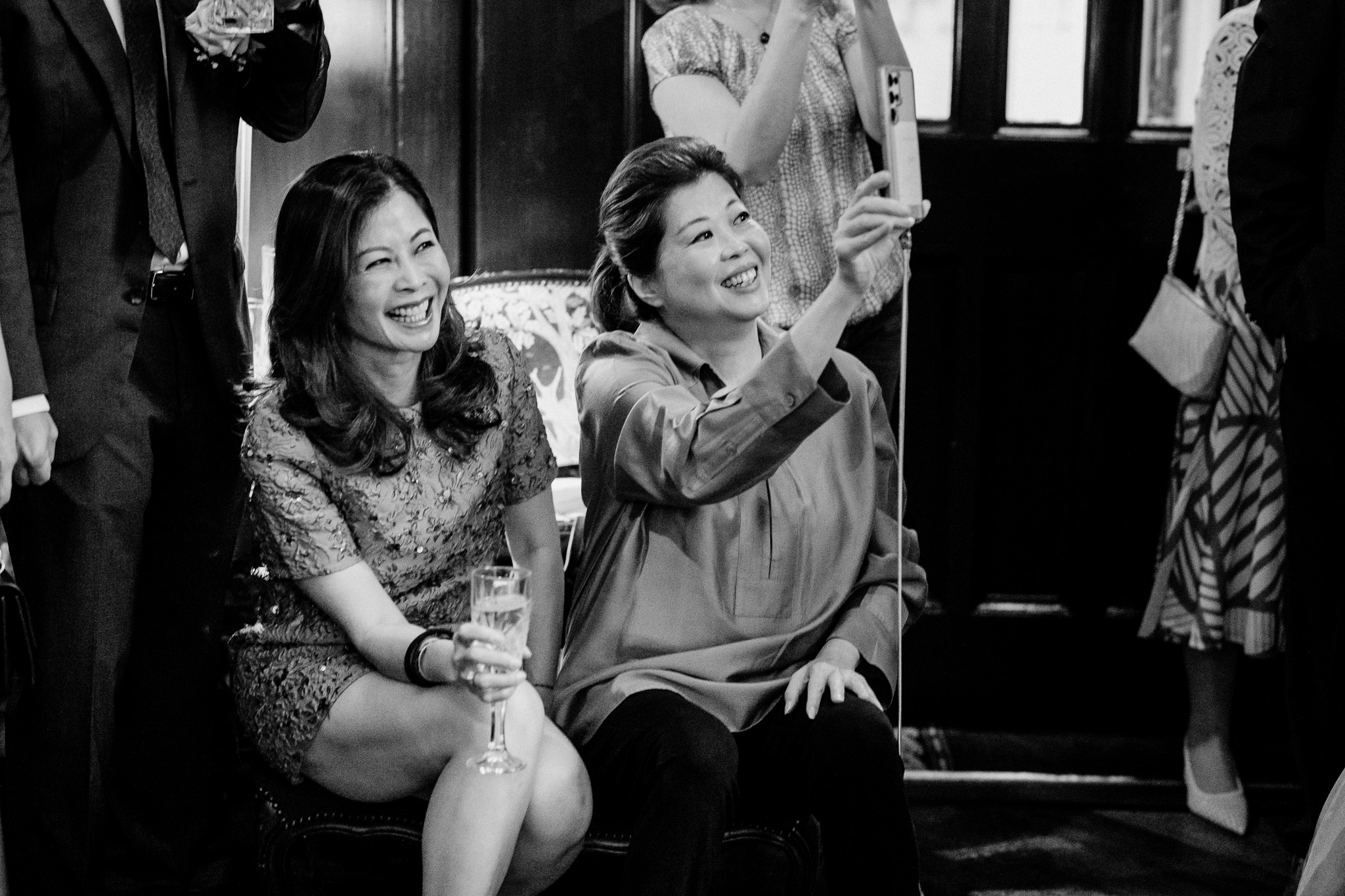 Emotional guest reaction during wedding speeches at Markree Castle
