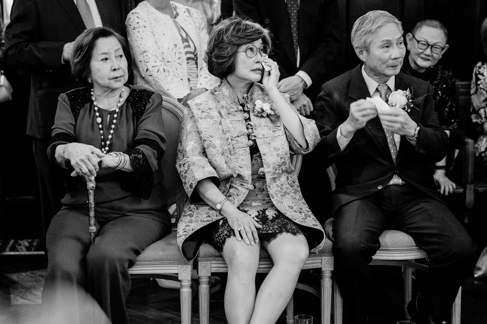 Emotional family reaction during Markree Castle wedding speeches