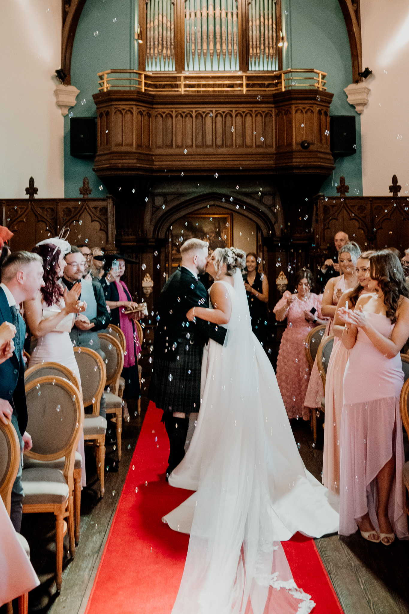 Friends talking during a wedding reception at Markree Castle