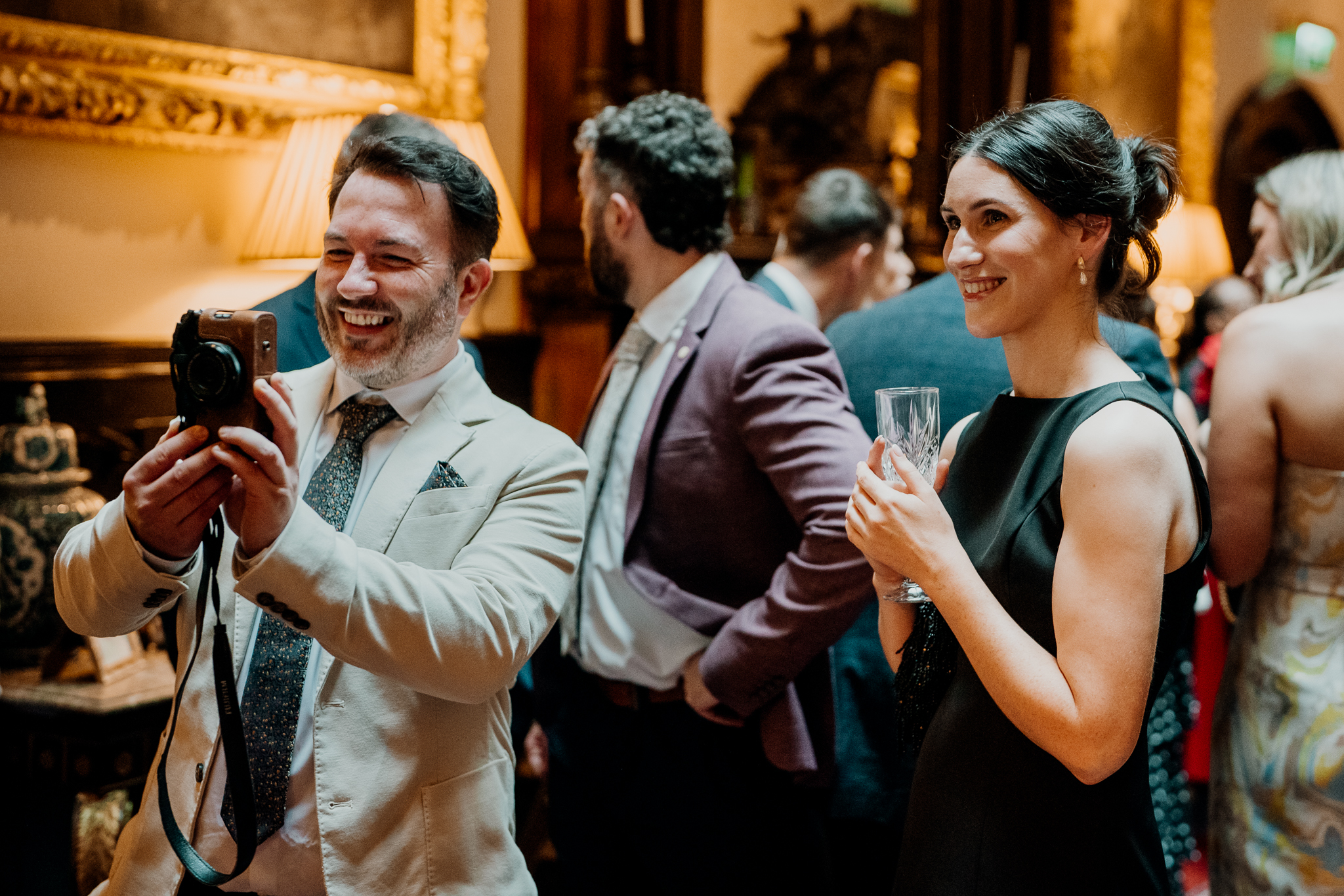 Wedding guests enjoying the reception at Markree Castle