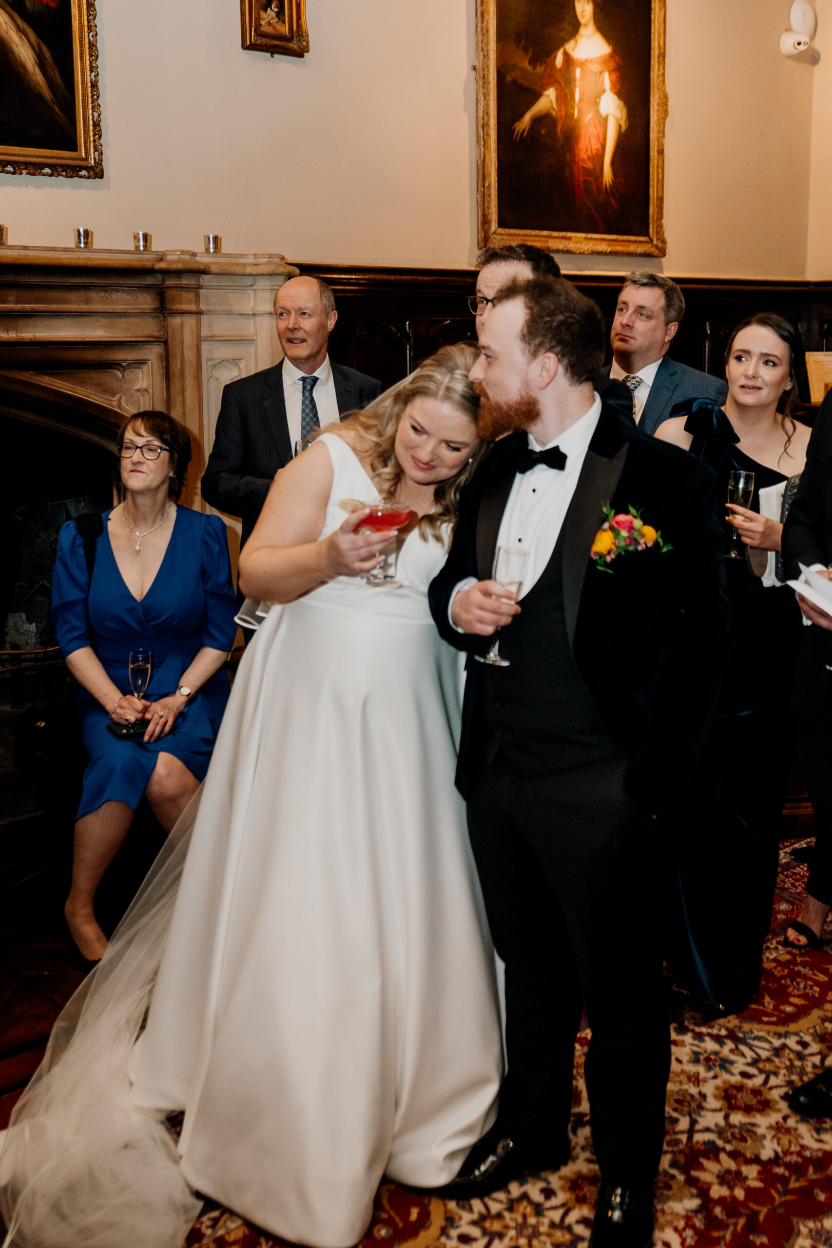 Emotional reaction during wedding speeches at Markree Castle