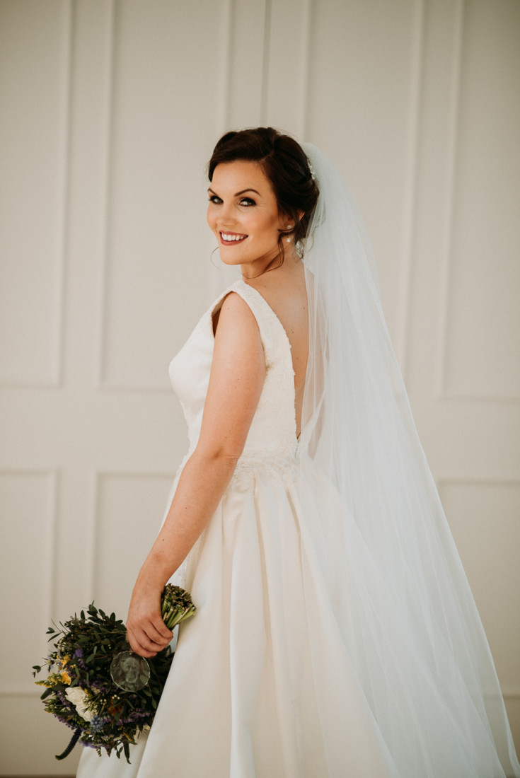 A woman in a wedding dress